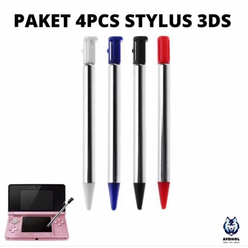 PAKET 4 PCS STYLUS TOUCH PEN NINTENDO 3DS REGULAR OLD 3DS KECIL METAL PEN STYLUS NINTENDO 3DS DSI NDSI OLD 3DS REGULER