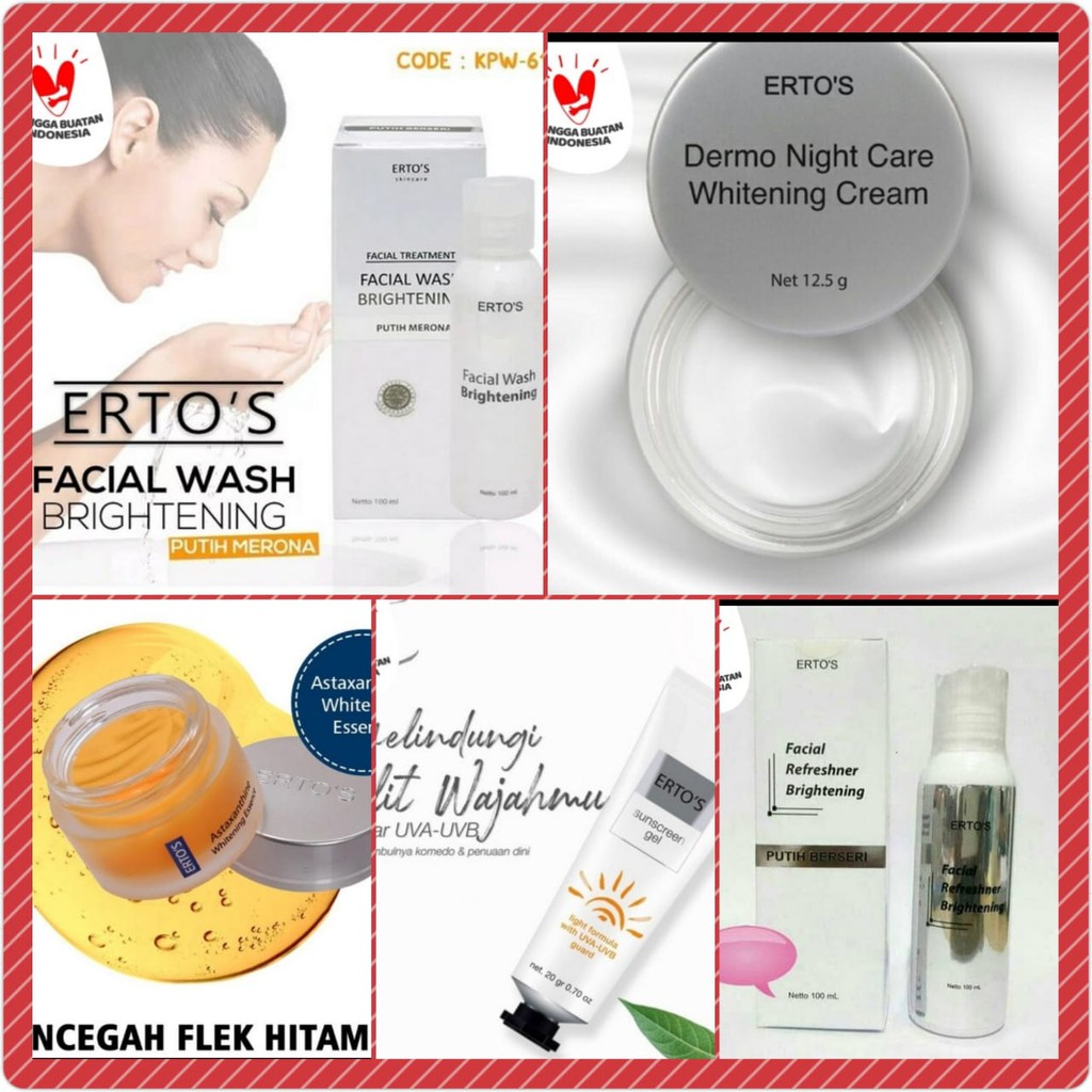 PAKET ERTOS WHITENING PENGHILANG FLEK SERIES ORIGINAL BPOM