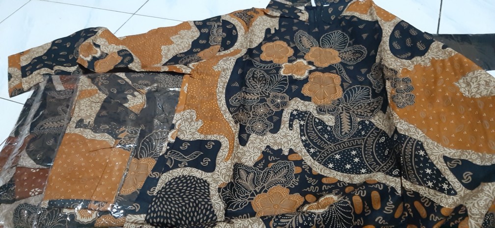 Batik Tunik Shibori Jumputan Terbaru Size S-3l / Hrb026 Yelbor Navbor / Biru Putih