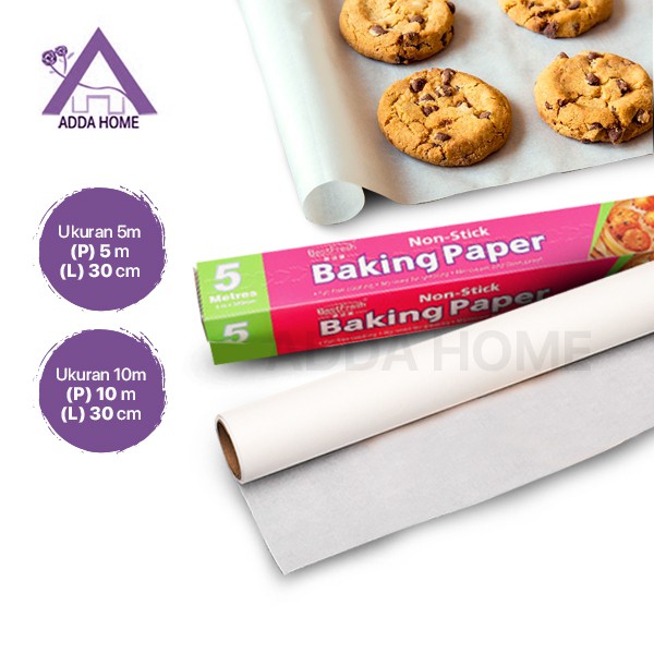 Baking Paper Kertas Roti Kue tart Panggang Anti Lengket Depan Belakang 10x30 cm