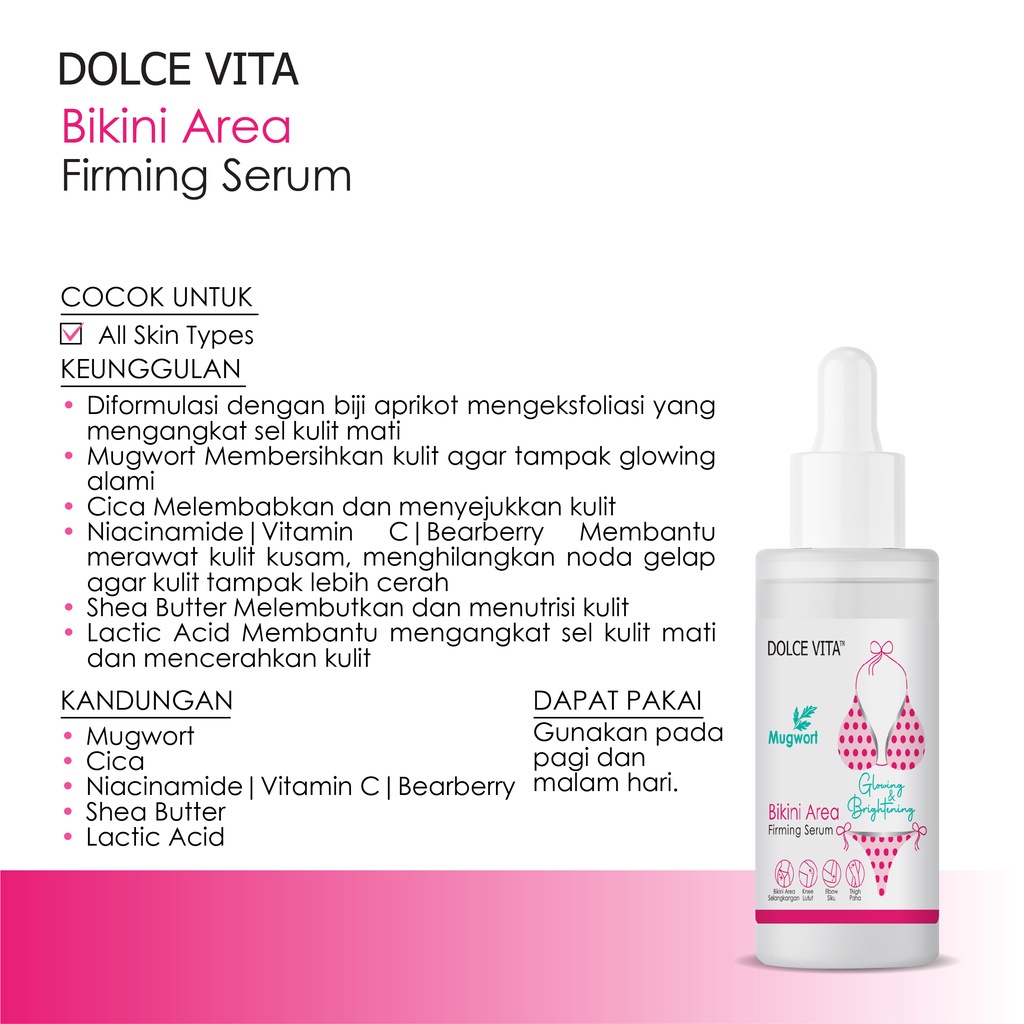Dolce Vita Bikini Area Firming Serum | Dolce Vita Body Scrub Exfoliating Bikini Area
