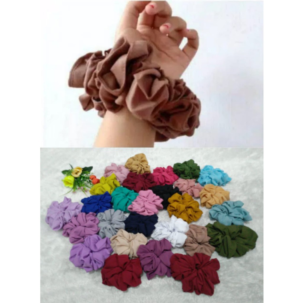 SCRUNCHIE IKAT RAMBUT CEPOL HIJAB BAHAN DIAMOND DAN WOLVIS