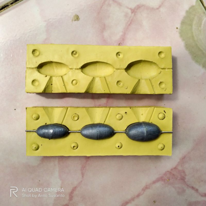 Moulding Cetakan Timah Pancing Bentuk Melinjo