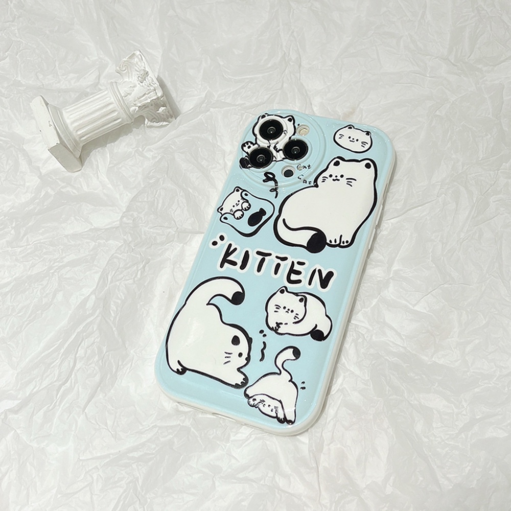 Soft Case Hp Gambar Kucing Untuk Iphone 7 / 8plus / X / XR / XS / 11 / 12 / 13 / 14pro MAX SE 2020