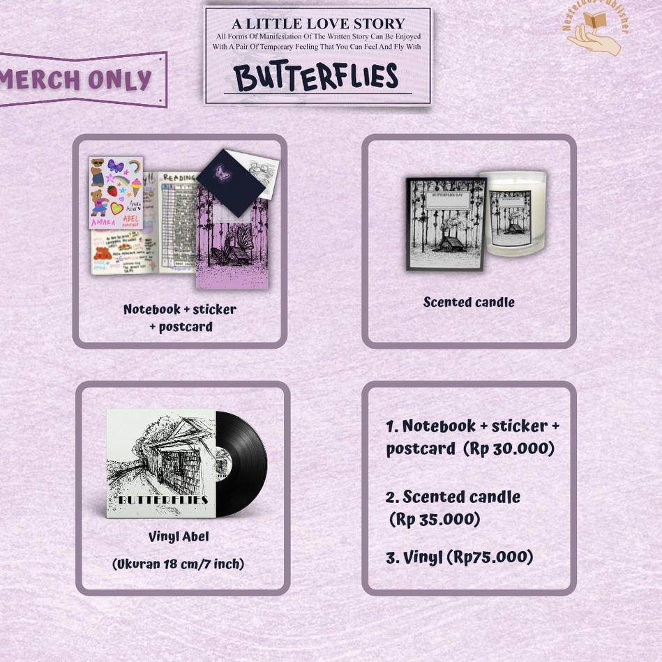 Koleksi Terbaru.. Ready Stock Merchandise Butterflies Penulis : ALE [ALESACAKES]