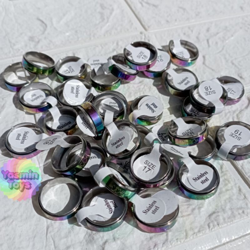 10pcs Cincin putar /Cincin titanium/ Cincin termurah harga grosir