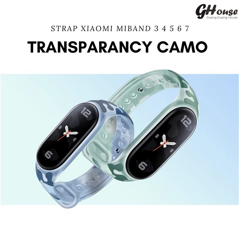 Strap Xiaomi Mi Band 7 6 5 4 3 Transpara Camo Tali Pengganti Jam Xiaomi Mi Band 7 6 5 4 3 Camo Transparant