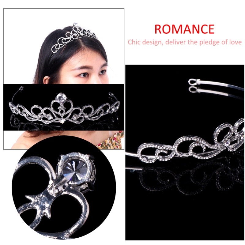 Siy Mahkotatiara Bentuk Hati Aksen Berlian Imitasi Untuk Pengantin Wanitapromkontes