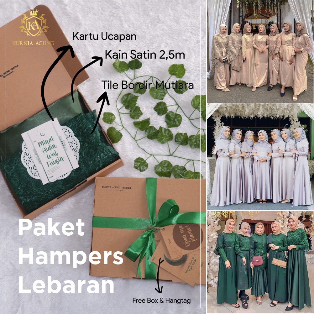 Lebaran Hampers Box 2022 Bahan Kain Gamis Pesta Muslim Hadiah Hari Raya Idul Fitri Parcel Ramadan