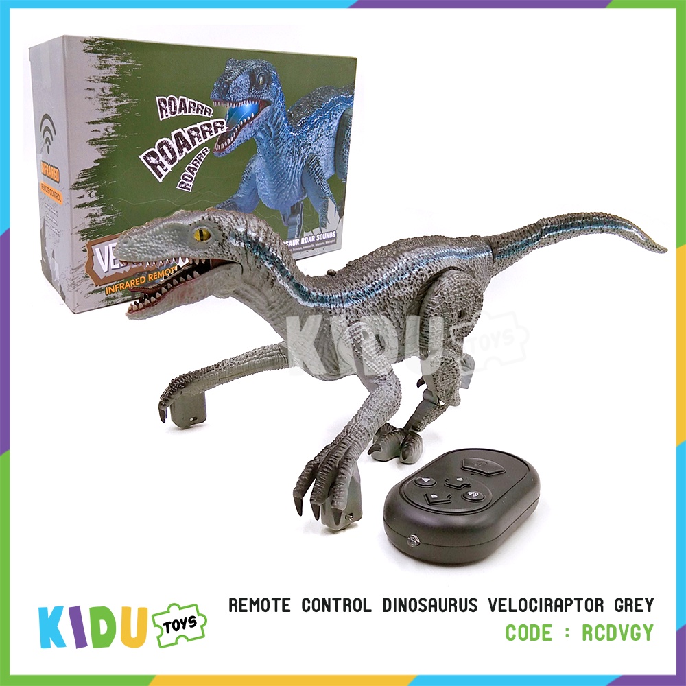 Mainan Anak Remote Control Dinosaurus Velociraptor RC Dinosaurus Kidu Toys