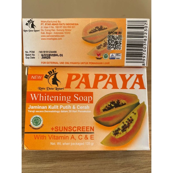 RDL Sabun Papaya Asli Original BPOM