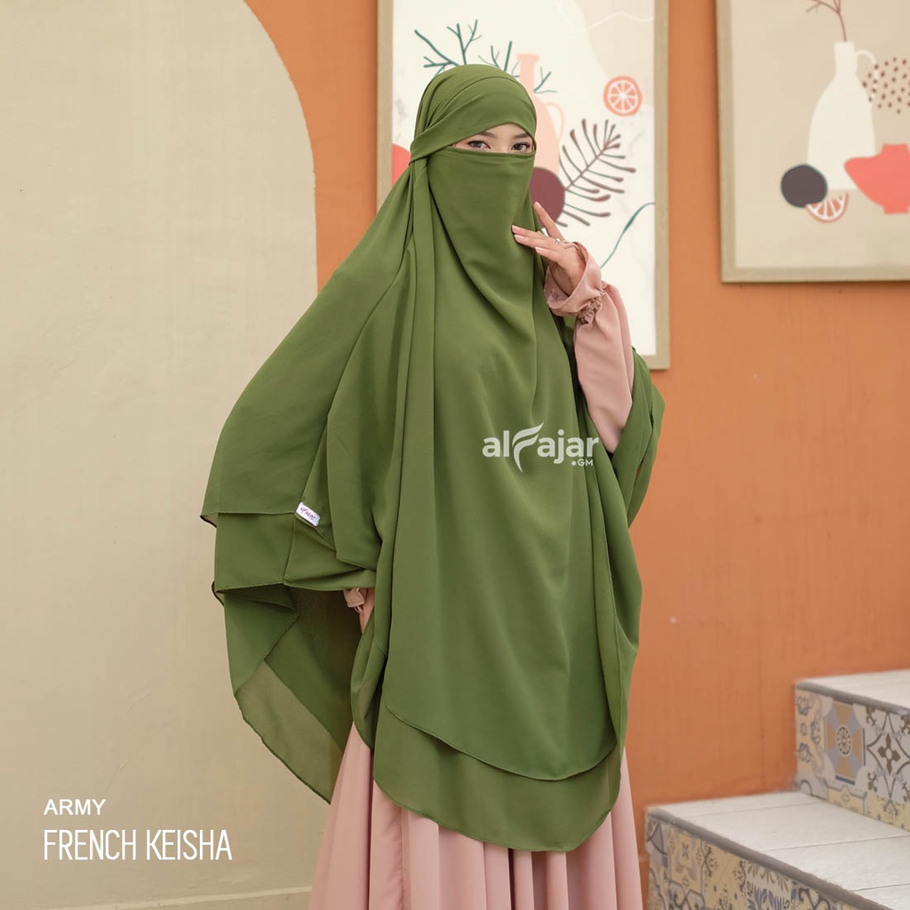 Jilbab Khimar French Jumbo Syar'i Keisha by Alfajar-Army