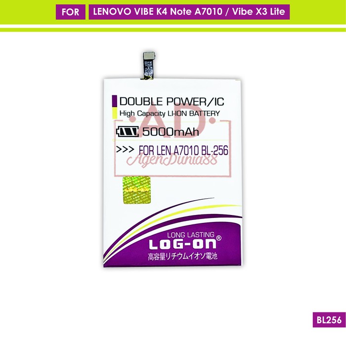 DISKON BATERAI LENOVO VIBE K4 NOTE A7010 - VIBE X3 LITE BL256 - LOG ON