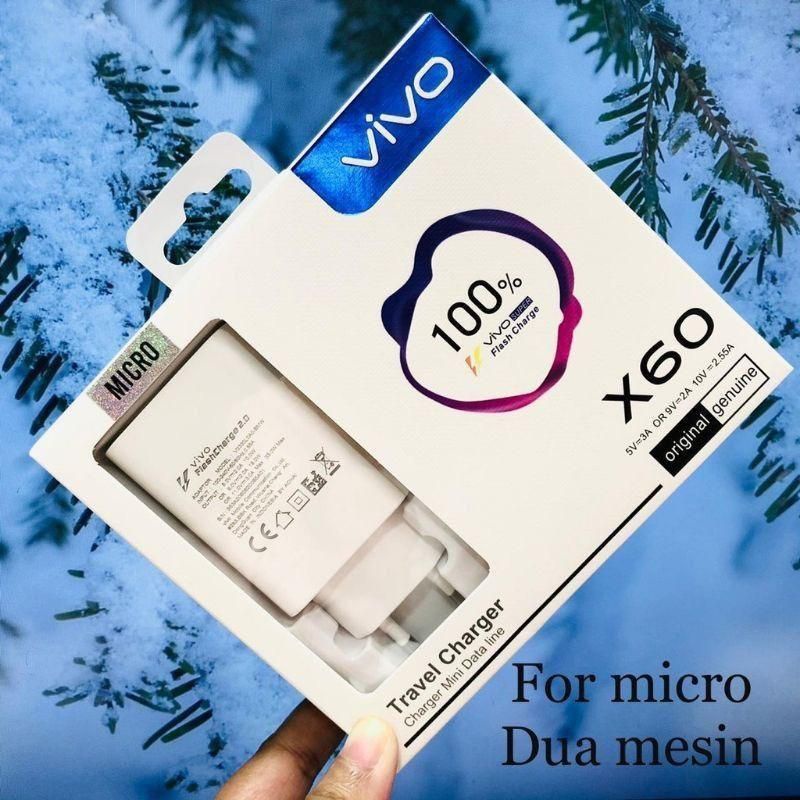 Tc Ori VIVO Super Fast Charging X60/Charger VIVO X60 Original 100%/Tc Travel Charger VIVO X60 Micro Usb &amp; Type C Fast Charging Original