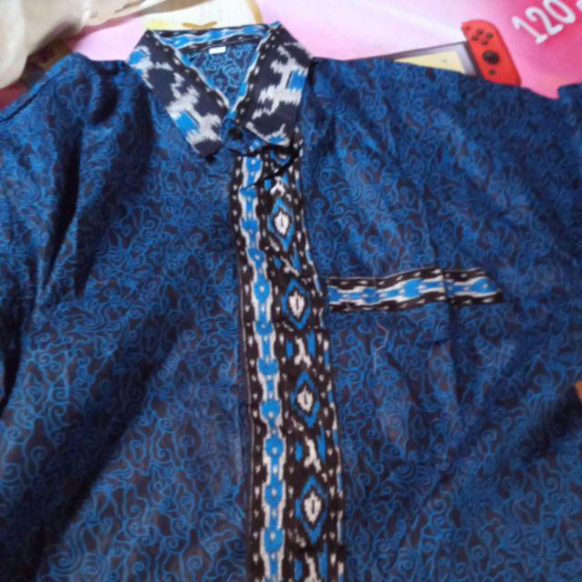 Couple Ayah Anak Batik Megemendung Biru