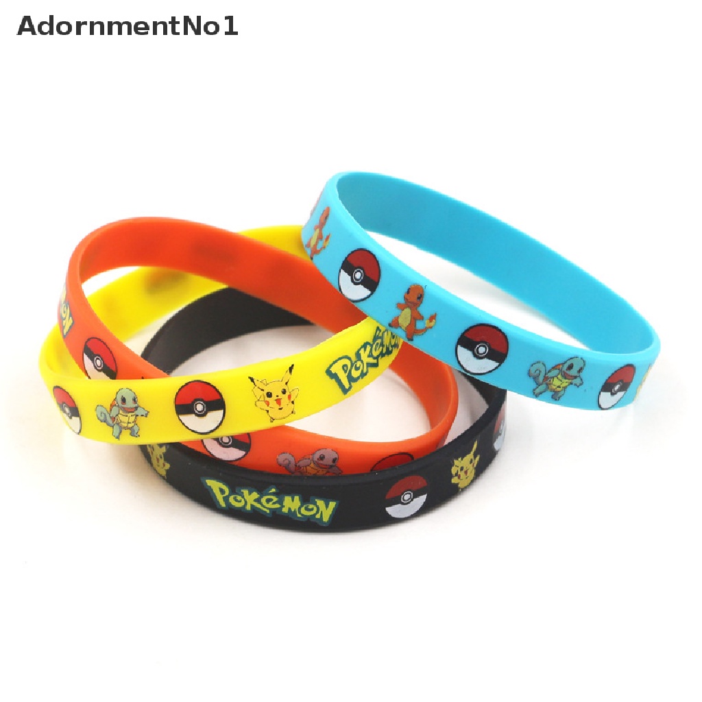 (AdornmentNo1) Gelang Tangan Silikon Motif Kartun Pokemon Pikachu Untuk Anak Laki-Laki / Perempuan