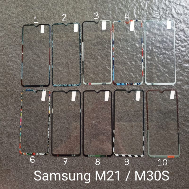 Tempered glass Samsung M21 . M30S . M31 motif gambar karakter anti gores kaca screen guard