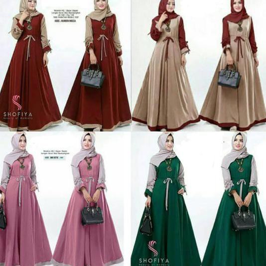 Baju Gamis Long dress Remaja Polos Pesta Kekinian lebaran murah modern
