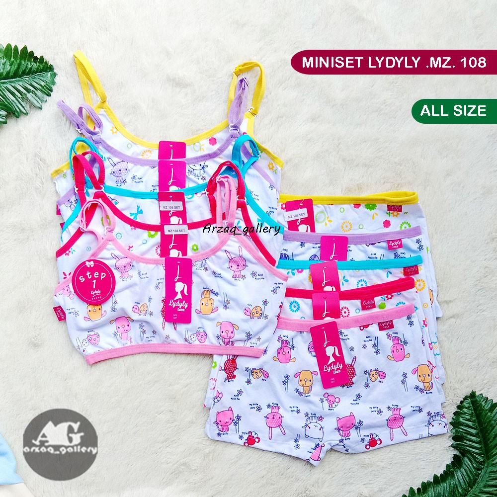 Setelan Miniset Lydyly MZ 108 Print / Pakaian Dalam Anak Perempuan Miniset + Celana | Miniset Stelan Anak Perempuan  | Pakaian Dalam Anak