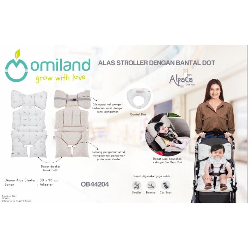 Omiland Alas Stroller + Bantal Dot Alpaca Series