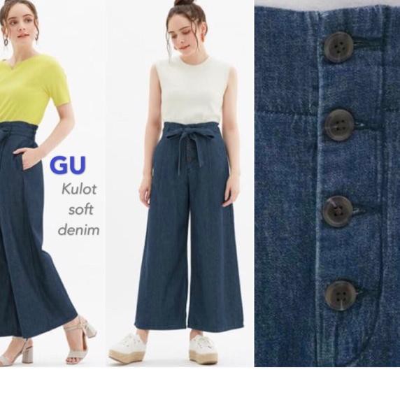 Baju Branded GU Kulot Soft Denim by Uniqlo