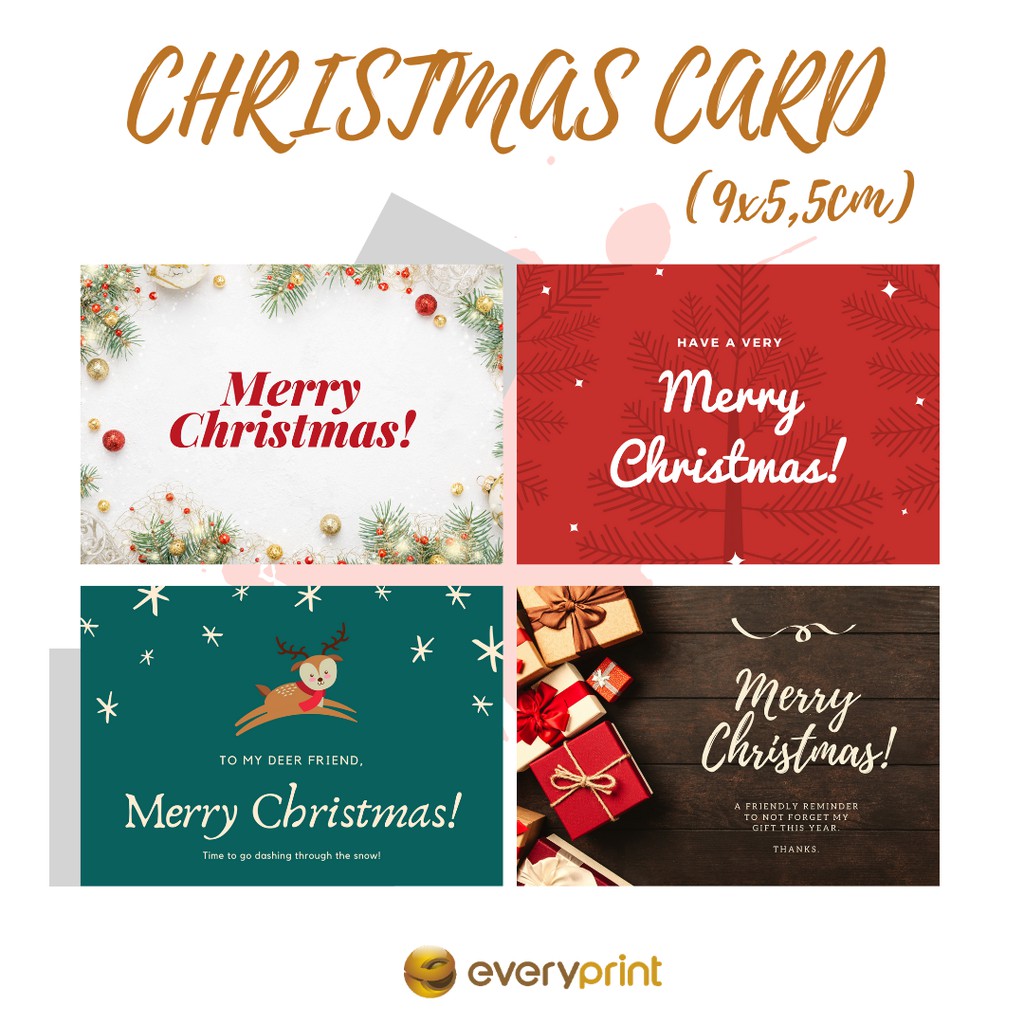 

(9x5,5cm) Kartu Natal & Tahun Baru Christmas Card New Year Thank You Murah