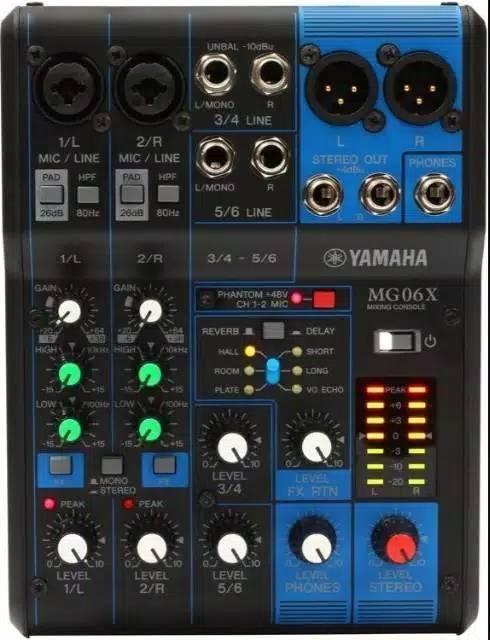 Mixer Yamaha MG06 X/Mixer Audio Yamaha 6 Channel