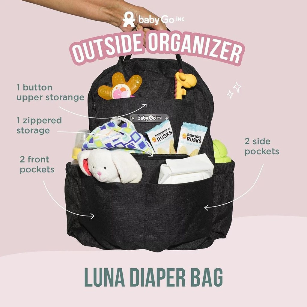 BabyGo Inc - Babygo Inc Luna Diaper Bag Backpack baby go inc babygoinc tas bayi / anak