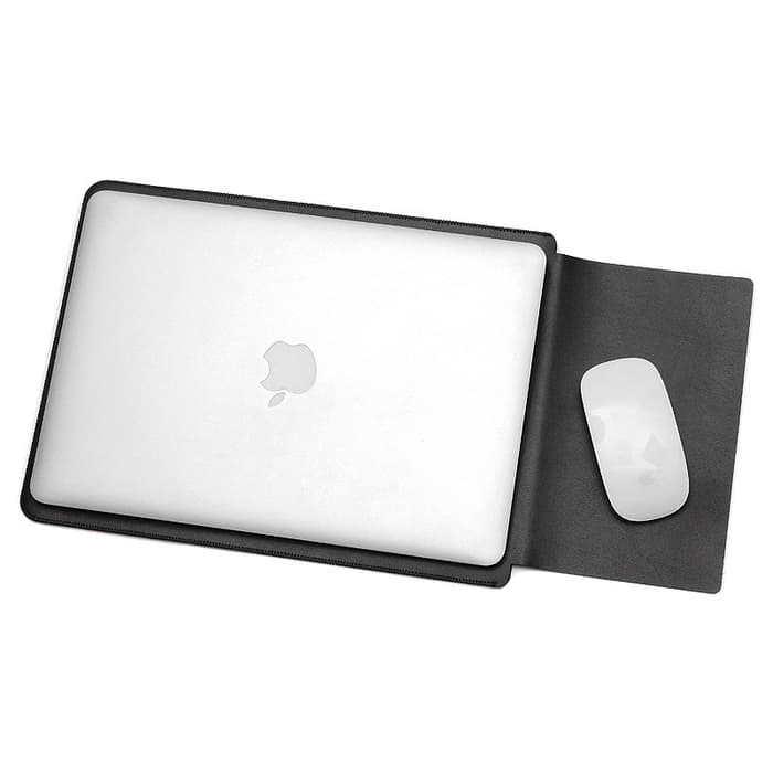 Leather sleeve Case - Hitam - Macbook Pro 15 Inch 2016