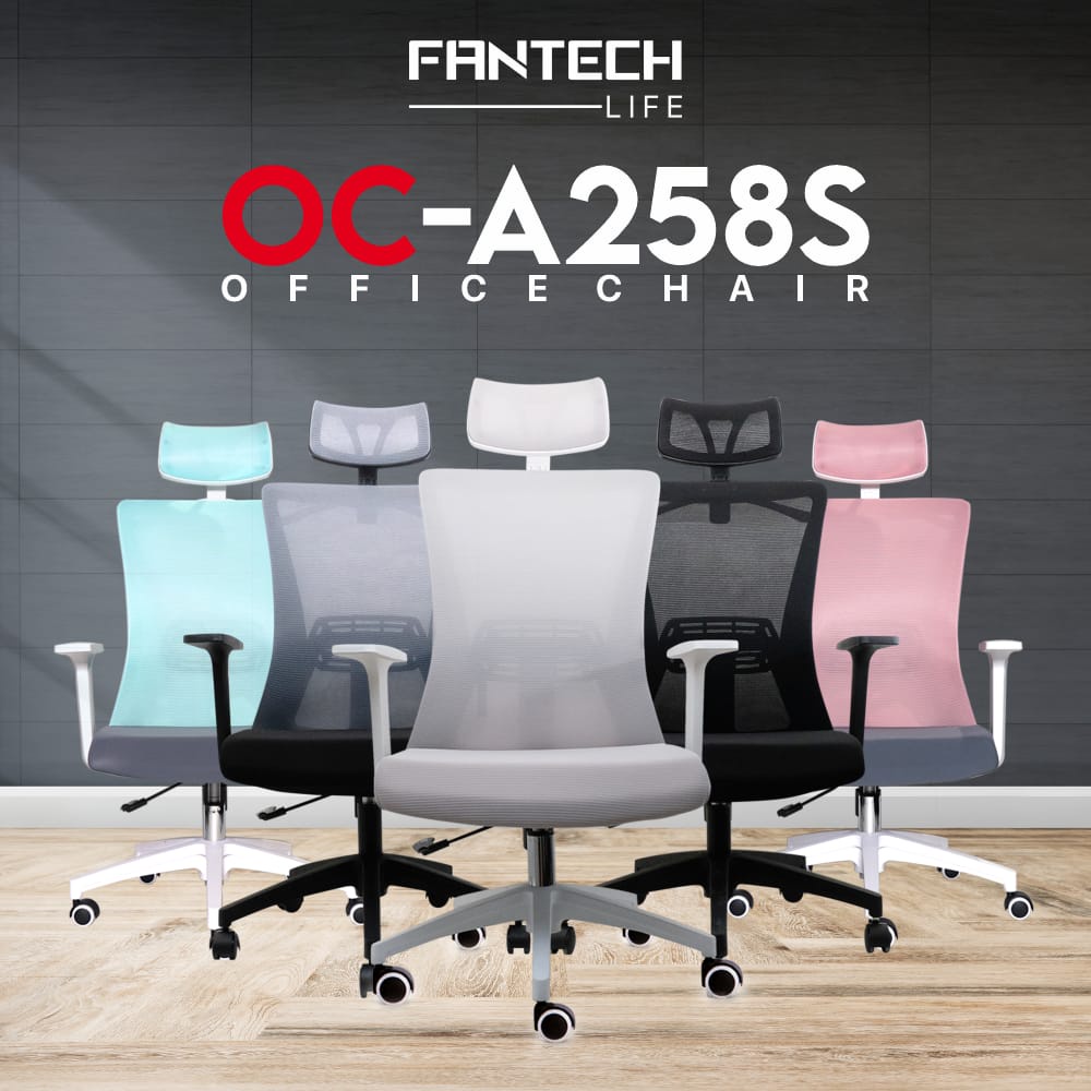 Ergonomic Office Chair With Adjustable Armrest Fantech OCA258S OCA-258S OCA 258S Kursi Kantor Ergonomis Fantech