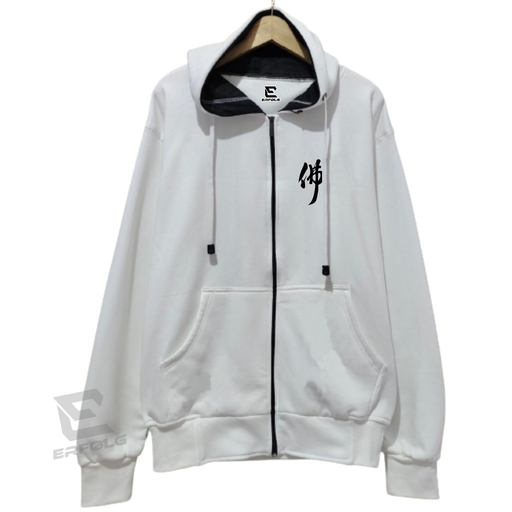 Erfolg Clothing Switer Hoodie Zipper Original Putih Unisex Jumbo Sweater Cowok Distro Jaket Pria Resleting White Bahan Tebal Brand Ori Bandung Jacket Hodie Polos Bigsize Impor Jepang Logo Style Premium Quality