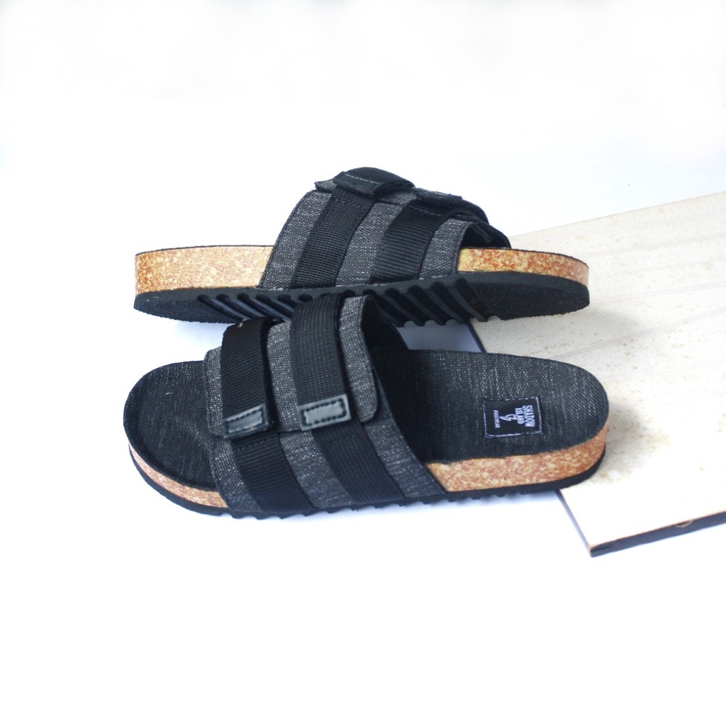 KOSKHA BROWN - Sendal Slide Pria Sandal Slide Flip Flop Selop Pria Wanita Kasual Simple Santai