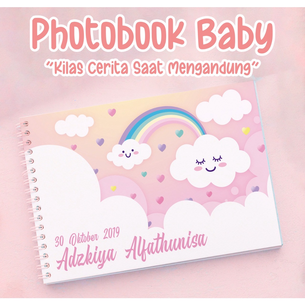 PHOTOBOOK BABY GIRL CUSTOM / ALBUM FOTO BAYI / BUKU KEHAMILAN / CERITA KEHAMILAN / FAIRY BOOK / BUKU