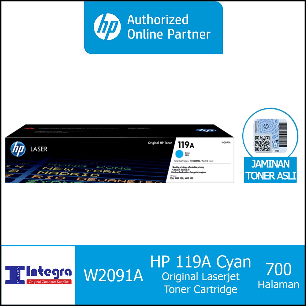 Toner HP 119A Cyan Original LaserJet Cartridge - W2091A - HP 150A 150NW 178NW 179FNW