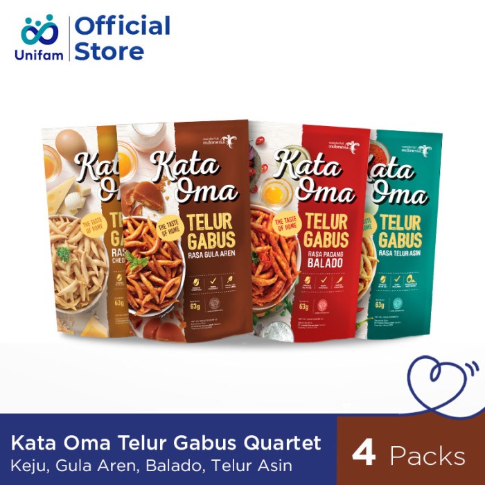 

INSTANT-CAMILAN- KATA OMA TELUR GABUS MIX QUARTET KEJU, GULA AREN, TELUR ASIN, BALADO -CAMILAN-