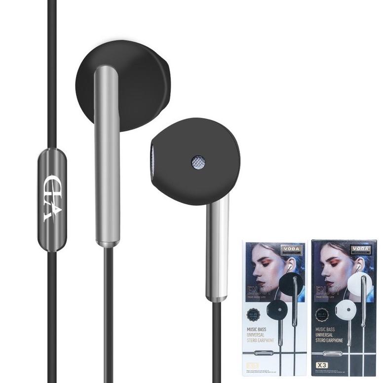 BUDS IN-HF / HEADSET / HEDSET / HANDSFREE / EARPHONE VODA X3 BASS TERBAIK - HRV.21Jl22ᴿ