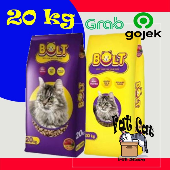 Makanan kucing Bolt 20kg Grab Gojek ONLY