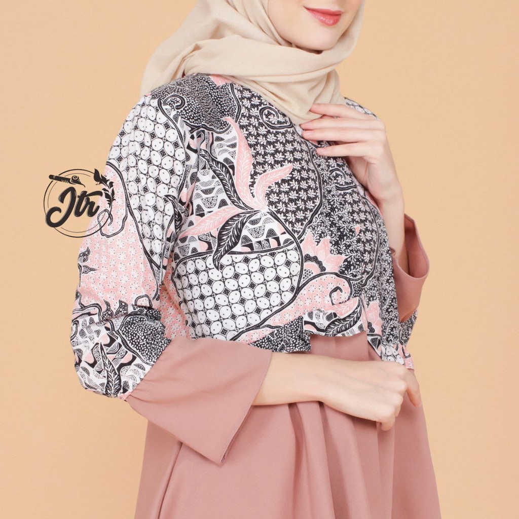 tey-17 Batik wanita ASJ SA HRB026 Kenongo Kemeja Tosca Pendek-1