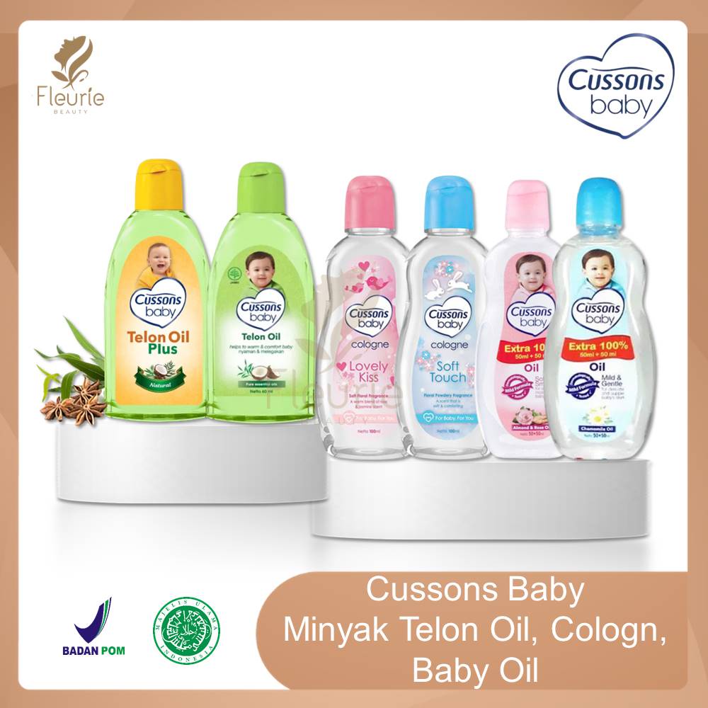 Cussons Baby Minyak Telon Oil 60ml /  Cologne 100ml (Parfum) Soft Touch Lovely Kiss / Baby Oil Original BPOM