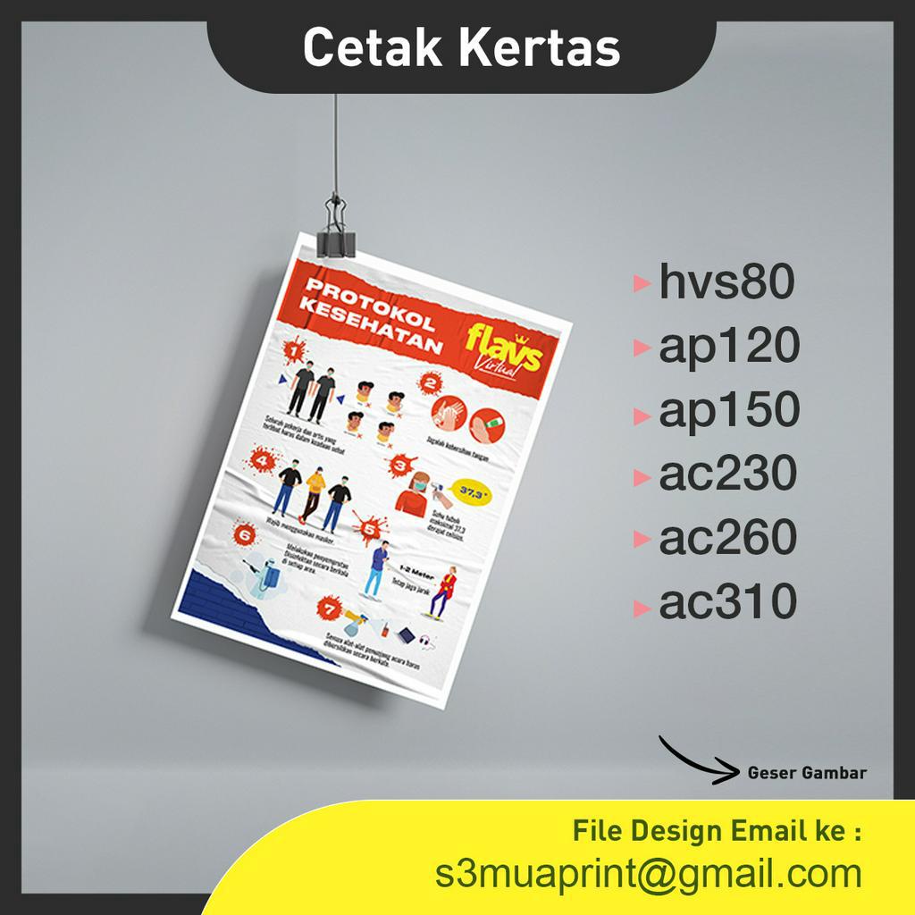 

cetak poster kertas A3+ artpaper artcarton hvs