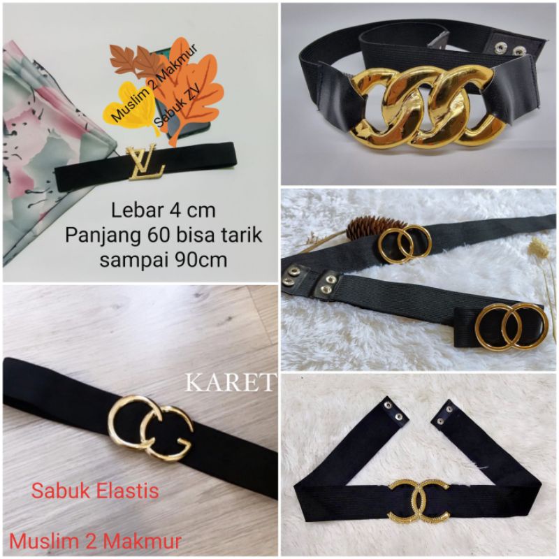 BELT KEPALA EMAS CG &amp; ZV / IKAT PINGGANG ELASTIS FASHION WANITA