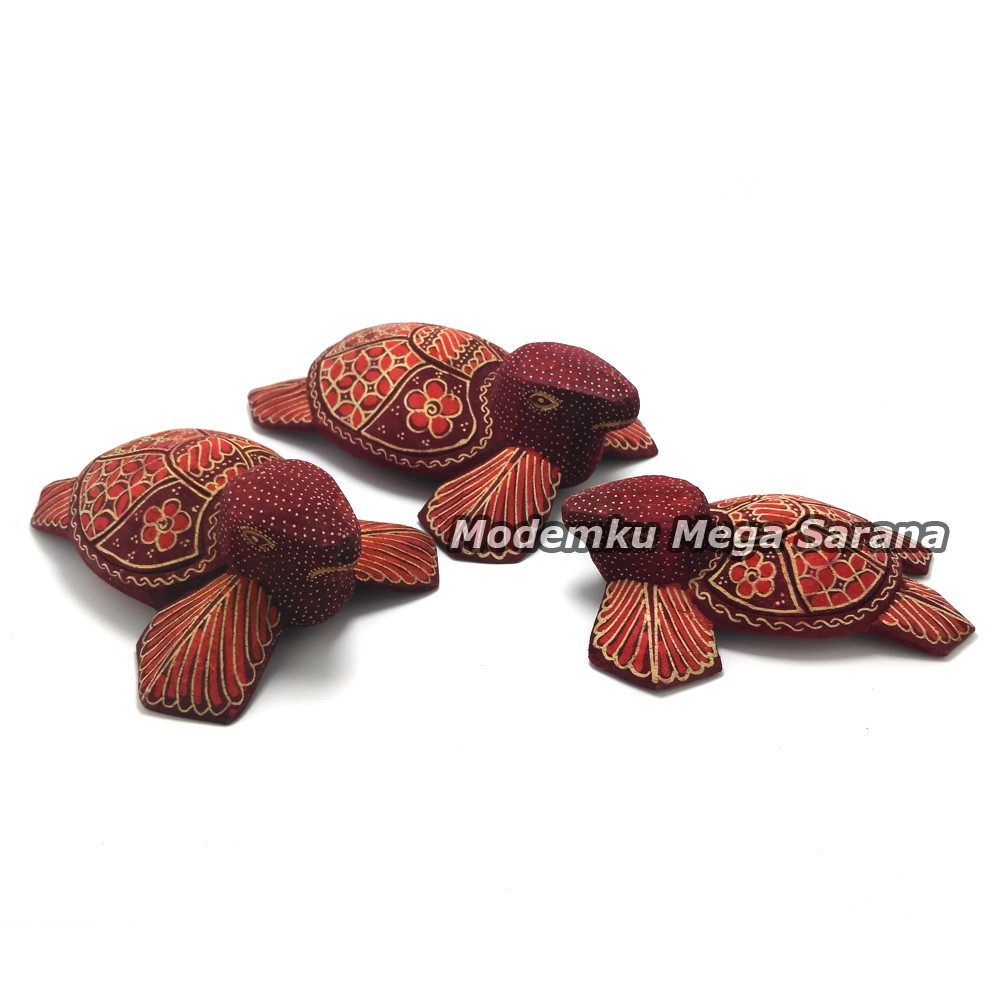 Pajangan Miniatur Kura Kura Batik Khas Jogja Isi 3pcs