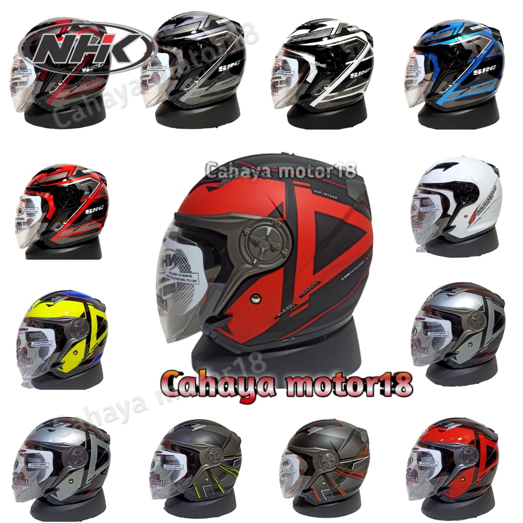 HELM NHK GLADIATOR MOTIF|HALF FACE DOUBLE VISOR