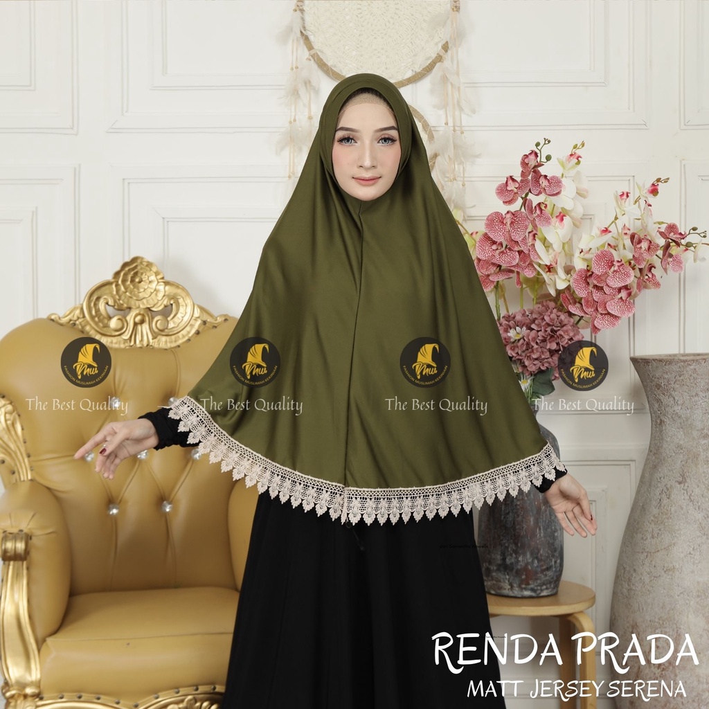 MAWADDAH Jilbab Bergo  Renda Prada Jumbo Terbaru Model Syari (Renda Prada)