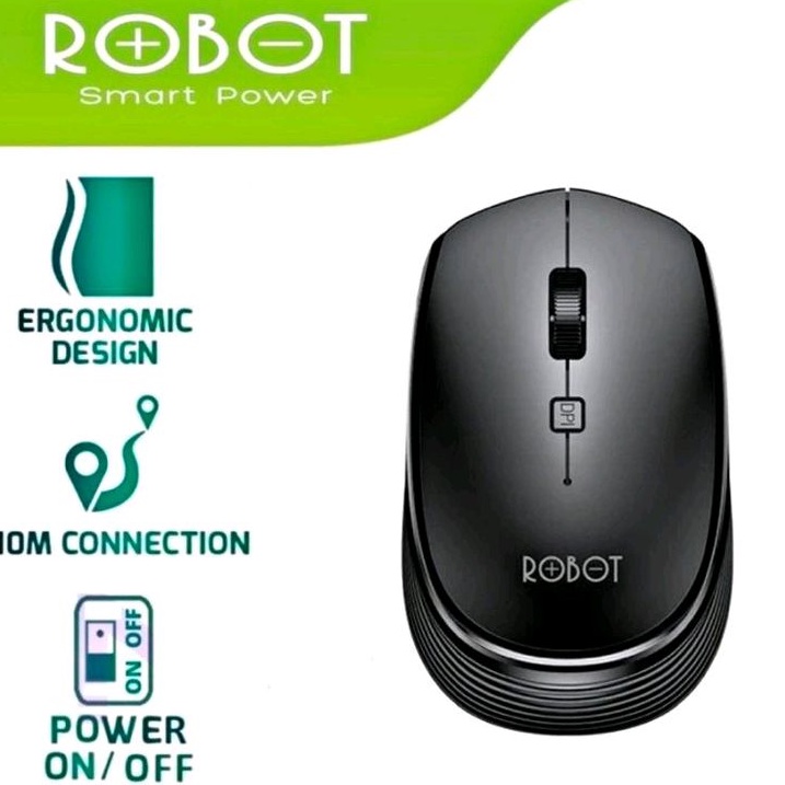 Wireless Mouse ROBOT M205 / Mouse Tanpa Kabel / Mos komputer