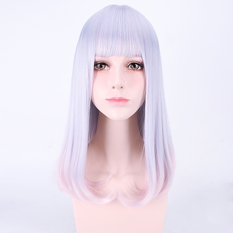 LOL-155 wig rambut palsu daily lolita cosplay pastel pink ungu bob