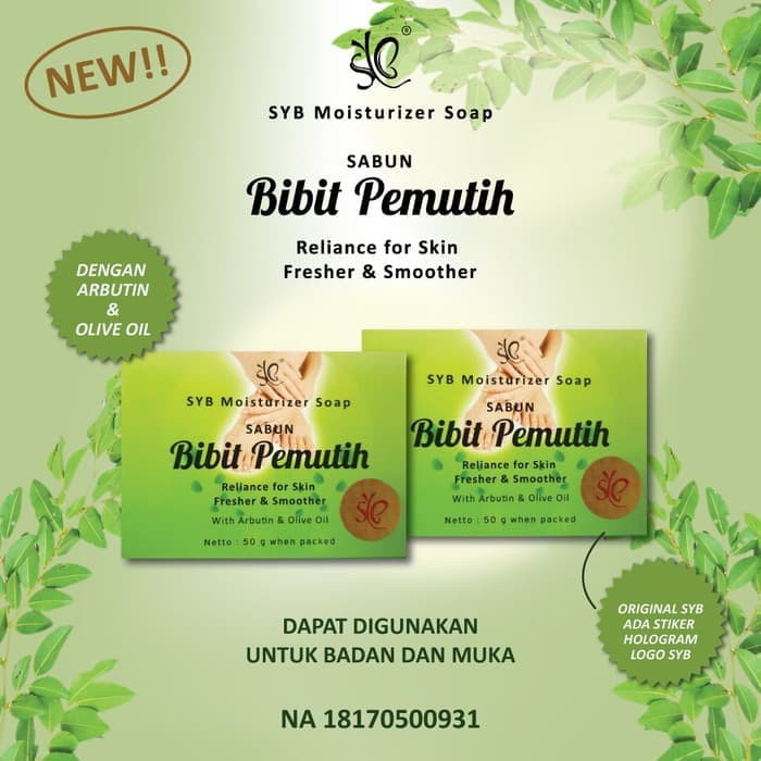 SABUN BIBIT PEMUTIH BADAN PERMANEN SABUN BATANG 50GR BPOM SABUN BIBIT ORIGINAL