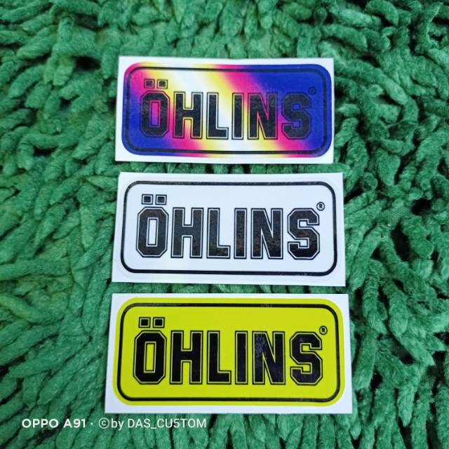 Stiker transparan OHLINS uk besar minim pembelian harus 20rb