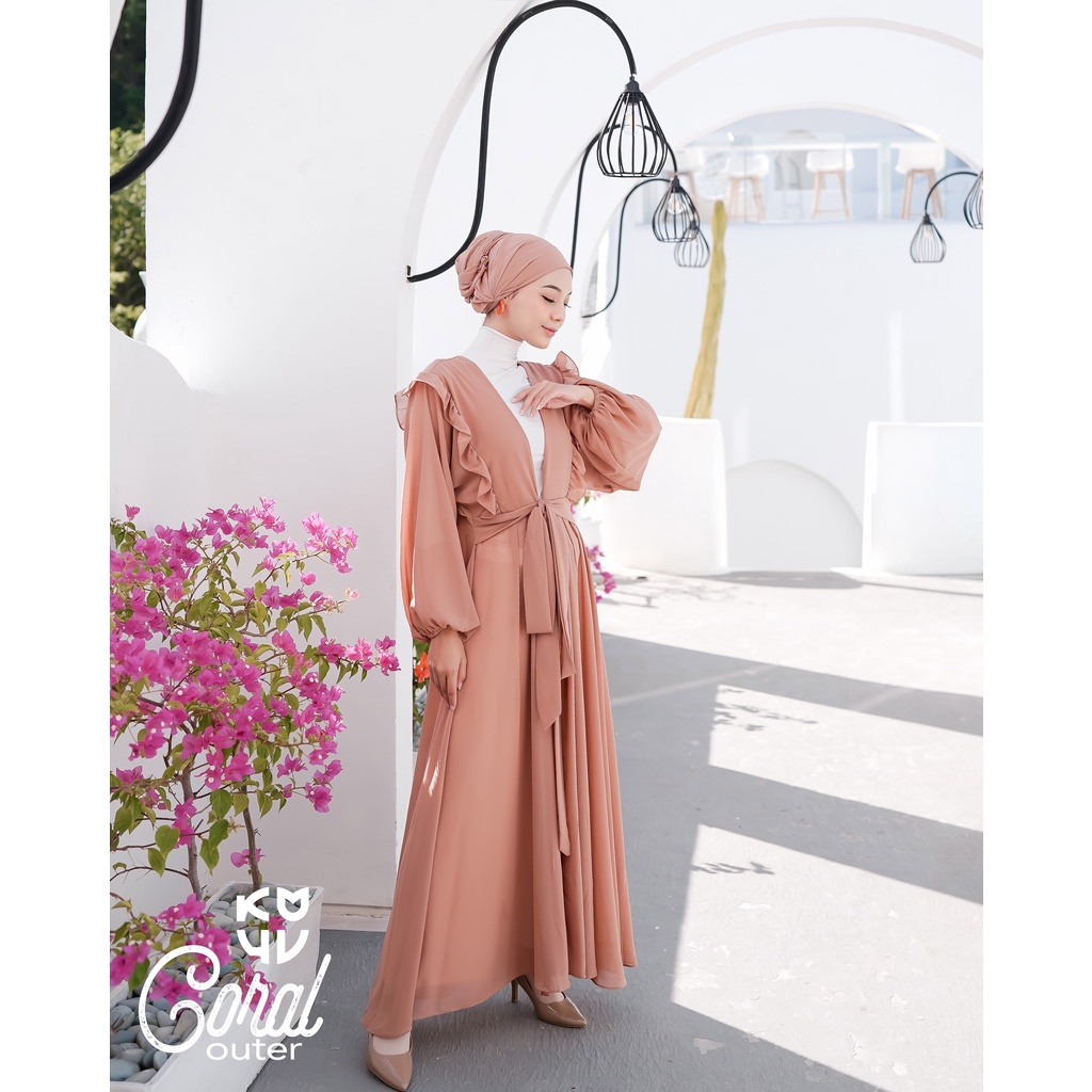 Koyu Hijab Coral Outer Dress Premium