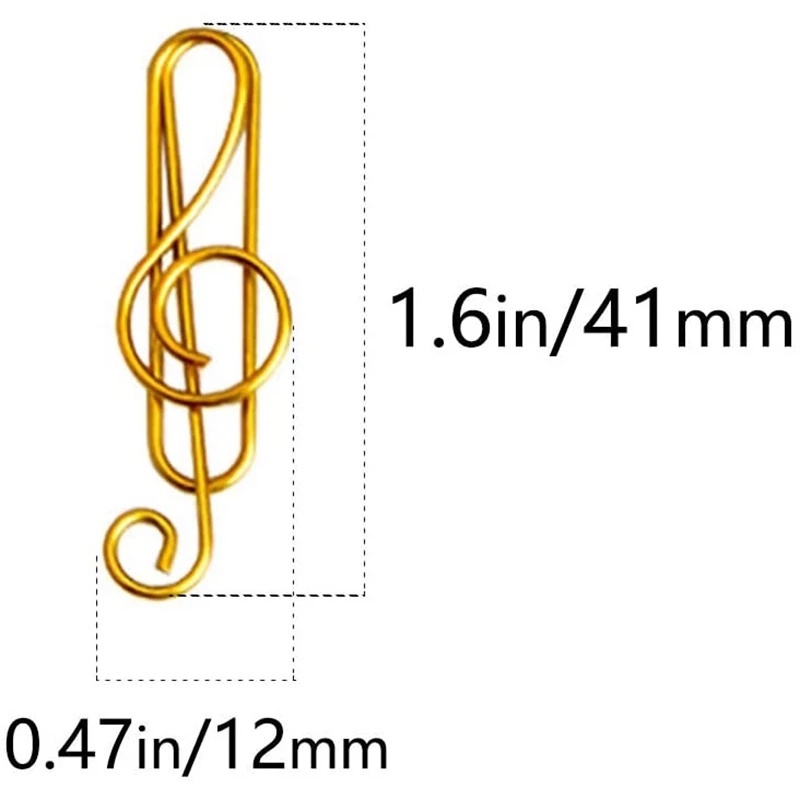 20pcs Klip Kertas Bentuk Note Musik Bahan Metal Untuk Sekolah / Kantor